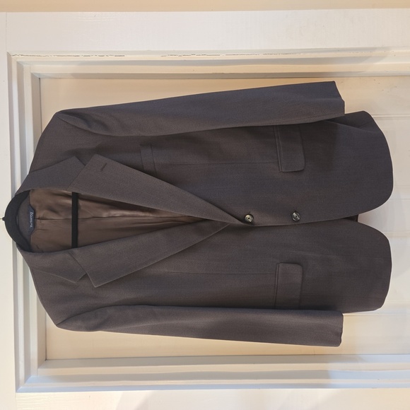 Vintage Burberrys Wool Pin Striped Single Breasted Mens Brown Blazer Size 42R - Picture 1 of 10